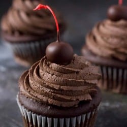 Chocolate Covered Cherry Cupcakes