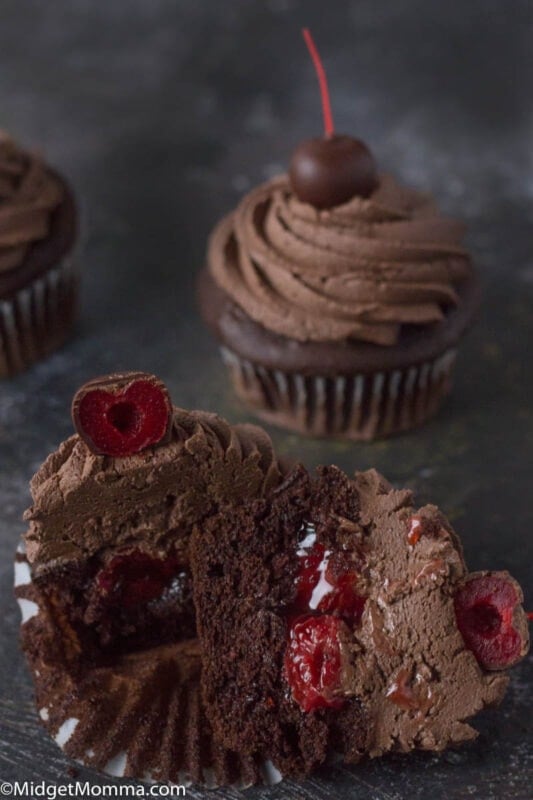 Chocolate Covered Cherry Cupcakes