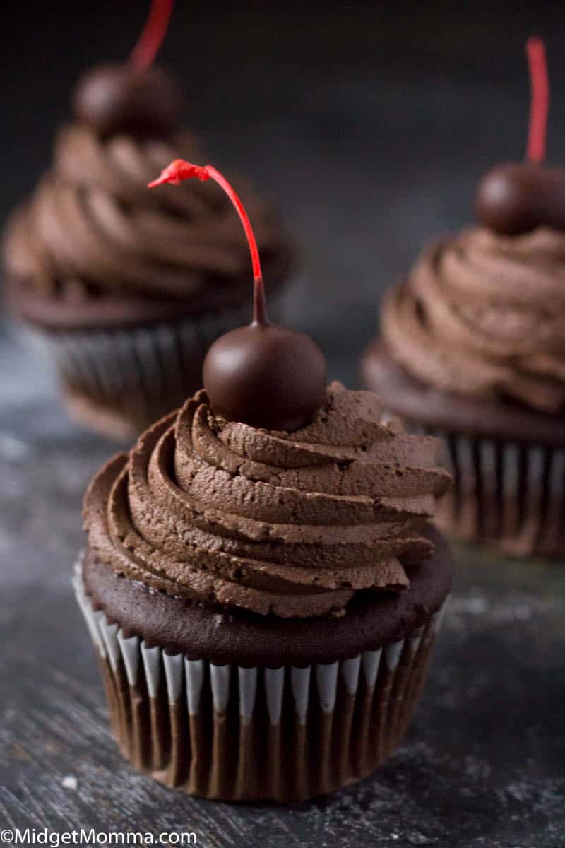 Chocolate Covered Cherry Cupcakes