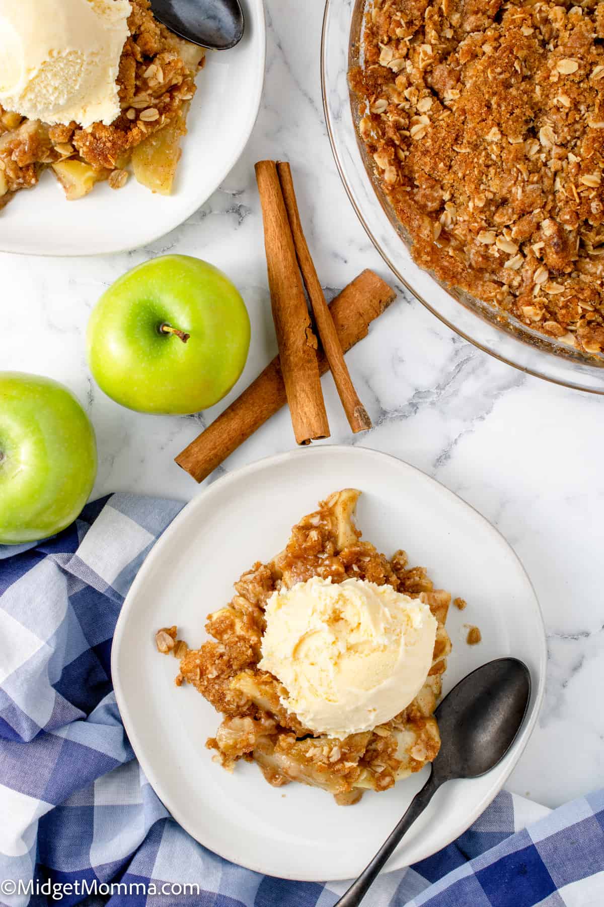 overhead photo of Apple Crisp recipe