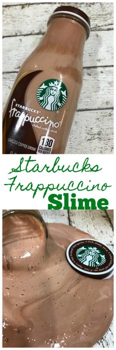 Starbucks Frappuccino Slime is a no borax slime recipe that is smooth and runs thru your fingers perfectly. Easy DIY Slime Recipe that looks just like a Starbucks Frappuccino drink!