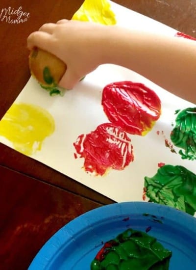 how to paint with apples preschool craft
