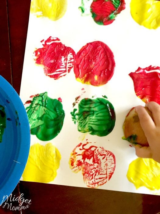 Apple Painting Preschool Activity • MidgetMomma