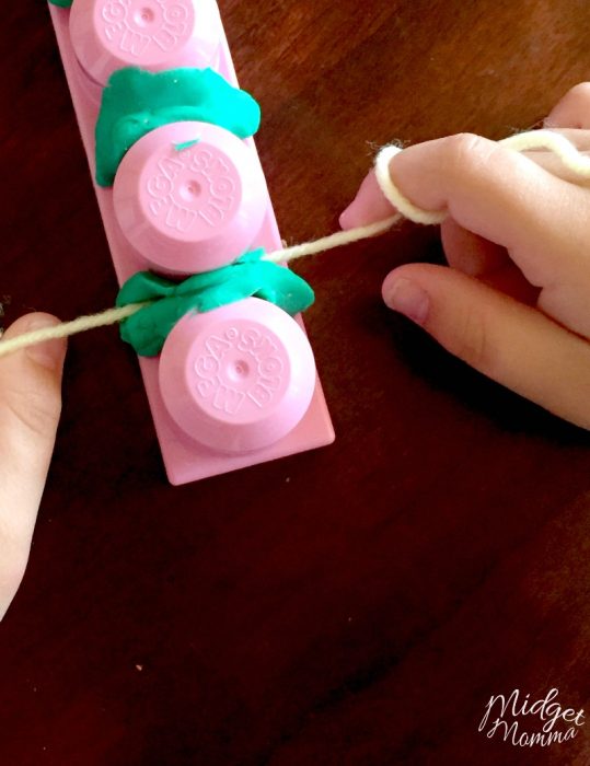 Teaching Kids to Floss Teeth Playdough Activity • MidgetMomma