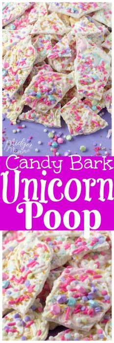 Unicorn Poop Bark Candy is such a fun and easy treat to make. It is the perfect Unicorn treat that everyone will love. Easy to make Unicorn Candy that the kids will love! #Unicorn #UnicornPoop #Poop #Candy #Bark #UnicornCandy