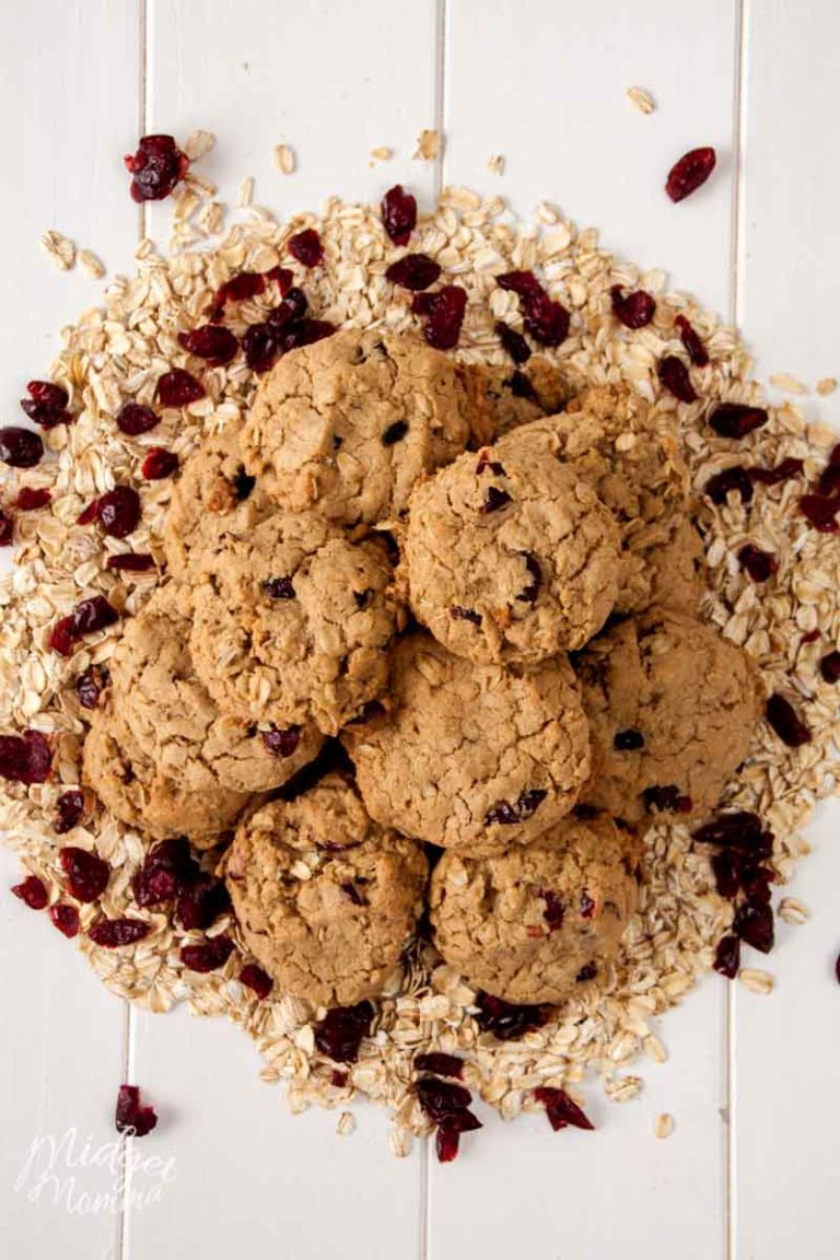 Soft and Chewy Cranberry Oatmeal Cookies • MidgetMomma