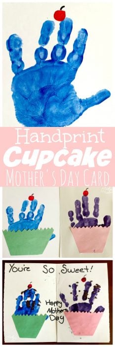 Cupcakes Handprint Mother's Day Card