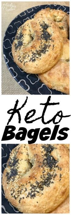 Easy Keto Bagels - These low carb bagels are easy to make and are perfect for Keto. Made with mozzarella cheese, almond flour and a few other ingredients you don't have to miss out on your bagels while eating Keto or Low Carb! #Keto #KetoDiet #Bagels #LowCarb 