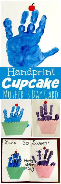Handprint Cupcake Mother's Day Card