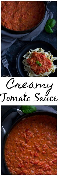 This creamy tomato sauce tastes just like it came out of a chef's kitchen! Bursting with flavors of tomato, garlic and the addition of spices and heavy cream. #PastaSauce #tomatoSauce #HomemadePastaSauce #Pasta This creamy tomato sauce tastes just like it came out of a chef's kitchen! Bursting with flavors of tomato, garlic and the addition of spices and heavy cream. #PastaSauce #tomatoSauce #HomemadePastaSauce #Pasta