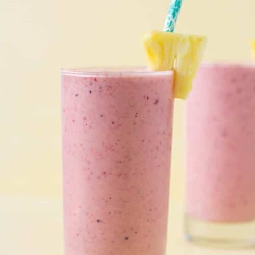 Mango Strawberry Pineapple Tropical Smoothie Recipe • MidgetMomma