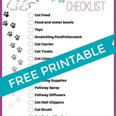 Check list for getting a new cat. Printable check list for new kittens with everything you need to get for a new kitten. #Kitten #Cat #Printable #NewKitten #NewCat #CatNeeds #KidsPrintable