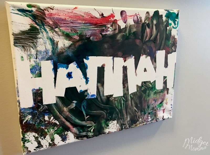 Toddler Name Canvas Painting Craft • MidgetMomma