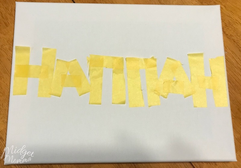 Toddler Name Canvas Painting Craft • MidgetMomma