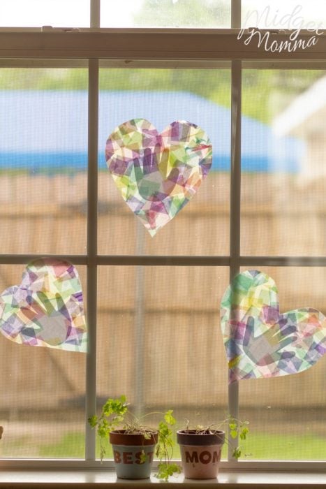 handprint suncatcher mother's day craft