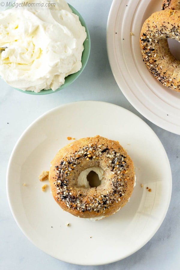 Keto bagel with cream cheese