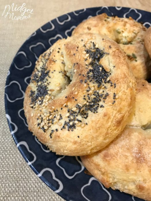 Easy Keto Bagels - These low carb bagels are easy to make and are perfect for Keto. Made with mozzarella cheese, almond flour and a few other ingredients you don't have to miss out on your bagels while eating Keto or Low Carb! #Keto #KetoDiet #Bagels #LowCarb