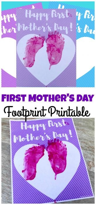 1st Mother's Day footprint printable