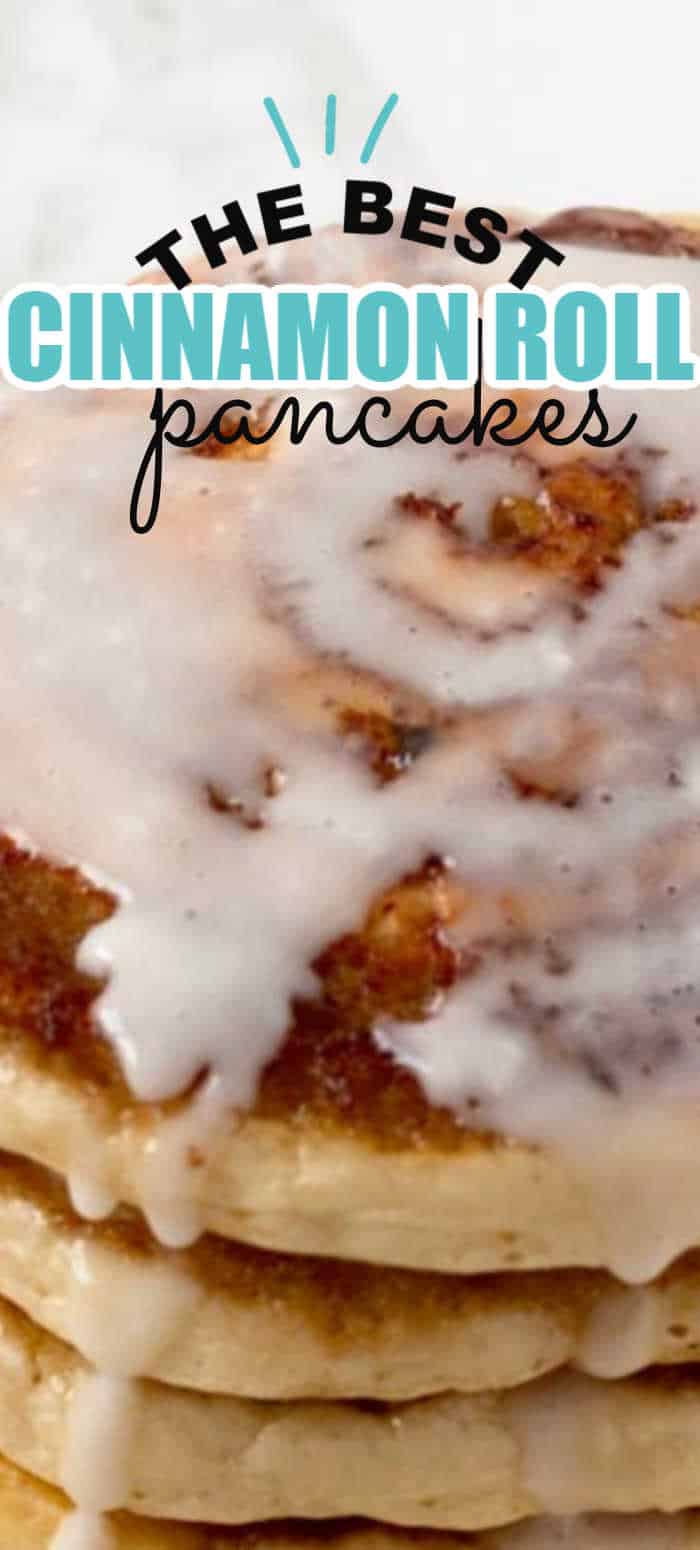 Cinnamon Roll Pancakes With Cream Cheese Glaze