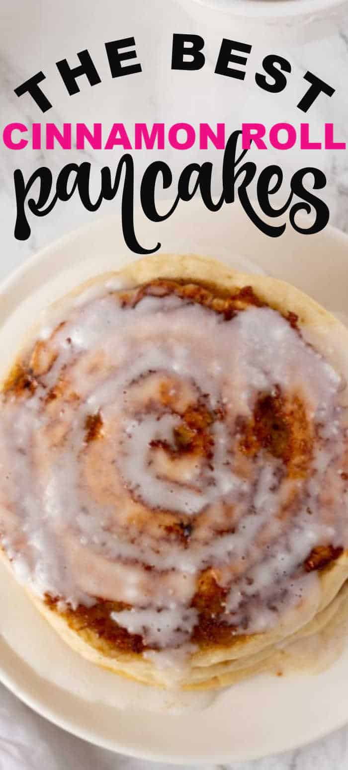 Cinnamon Roll Pancakes With Cream Cheese Glaze