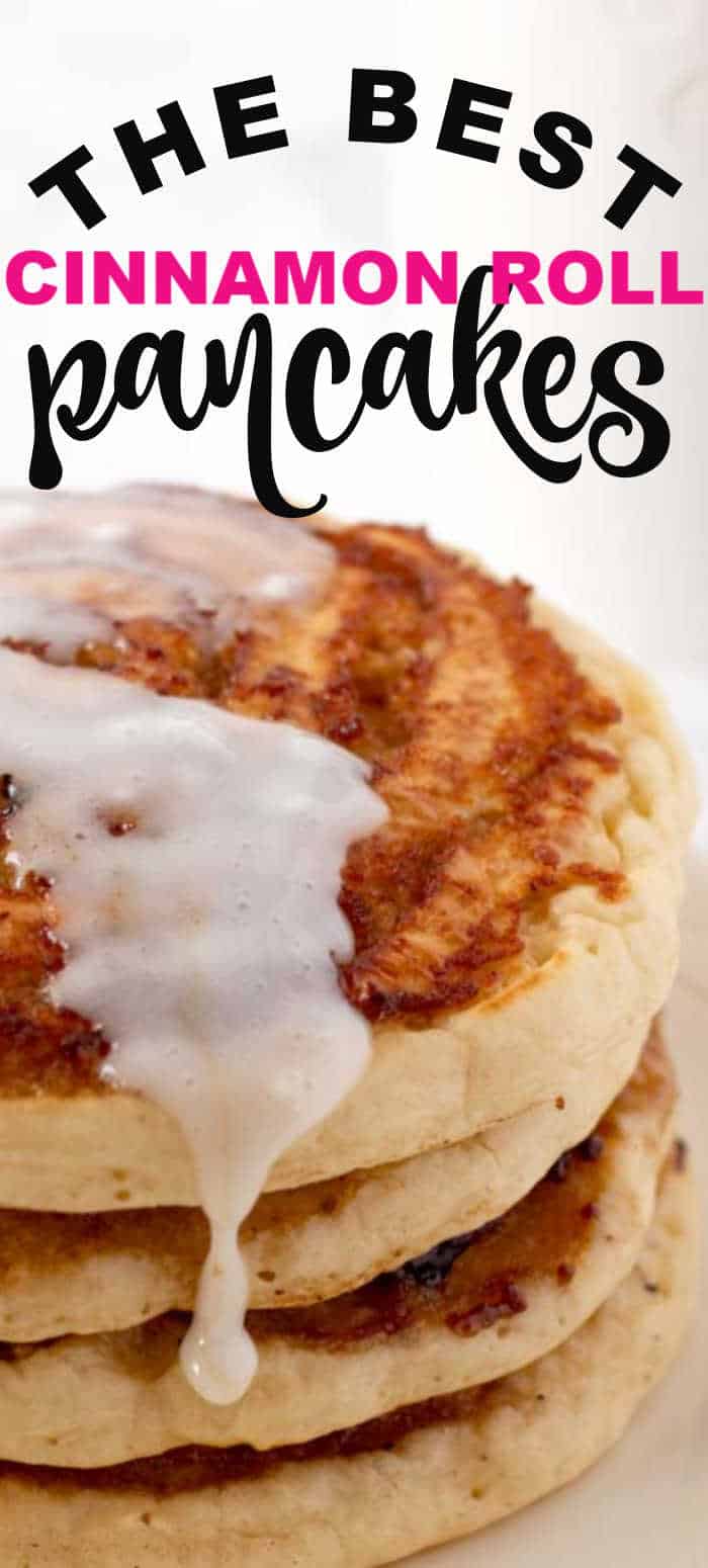 Cinnamon Roll Pancakes With Cream Cheese Glaze