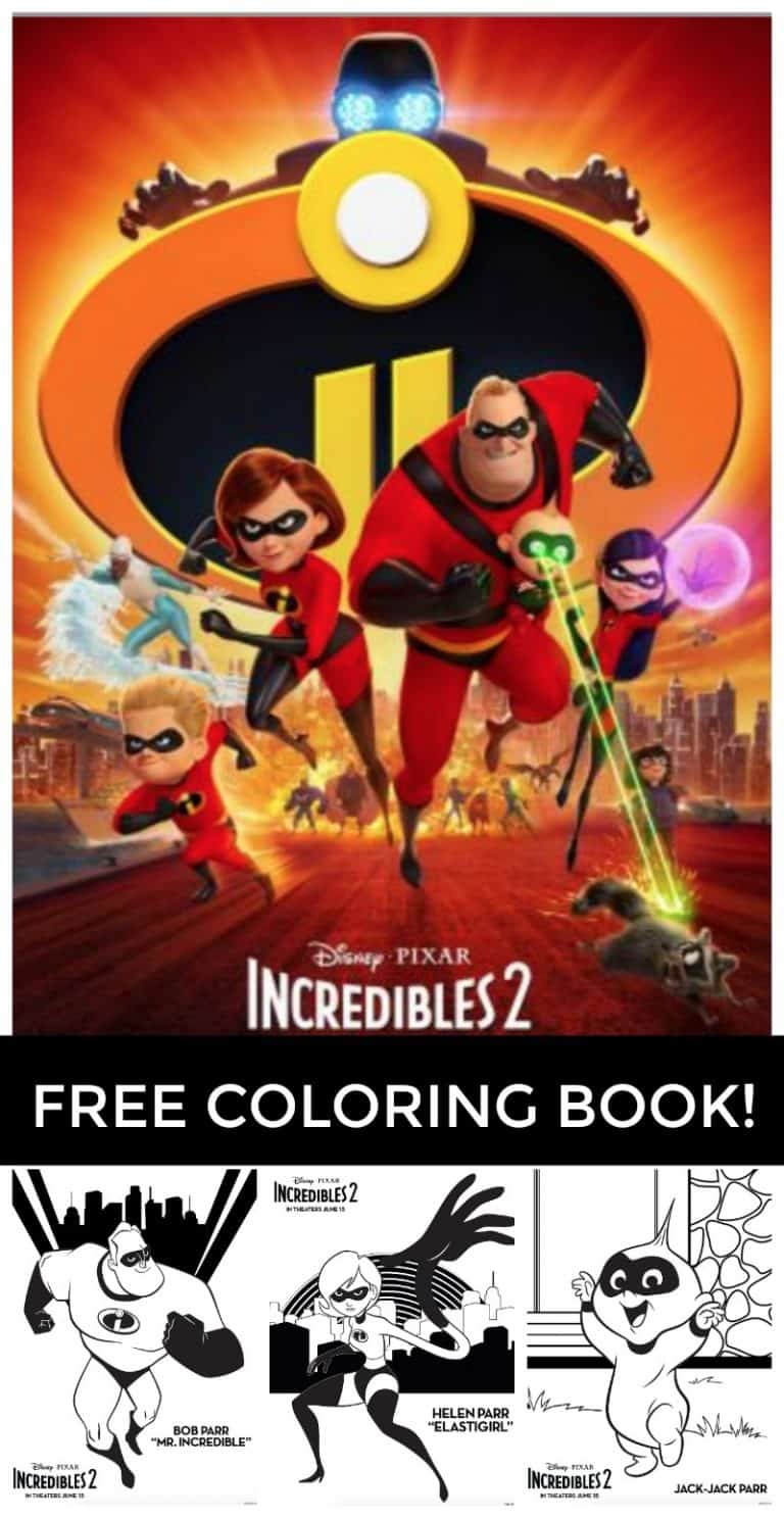Incredibles 2 Printable Coloring Book MidgetMomma