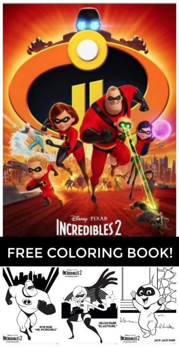 FREE Printable Incredibles 2 Coloring pages. All of these fun incredibles 2 coloring pages are put into an easy to print incredibles printable coloring book for your kids to enjoy. #Printable #Coloringpages #Coloringbook #Incredibles2 #Disney #DisneyColoringPages