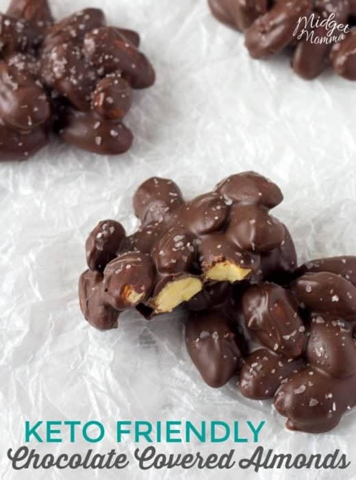 Keto Friendly Chocolate covered almonds are the perfect chocolate keto treat. #keto #chocolate #Lowcarb #Almonds #ChocolateCoveredAlmonds #ChocolateKeto #ChocolateAlmonds