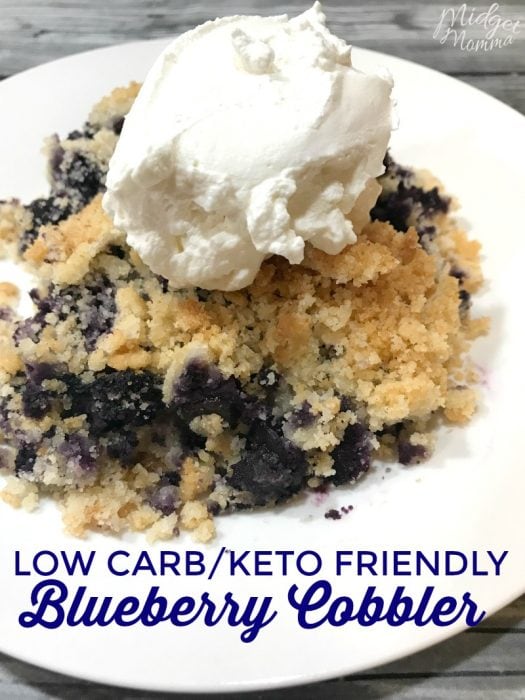 This Low carb Keto Blueberry Cobbler is the perfect easy summer dessert that is keto friendly and low carb. Easy blueberry dessert that every will enjoy. #Lowcarb #blueberry #keto #dessert #BlueberryDessert #KetoDessert #LowCarbDessert