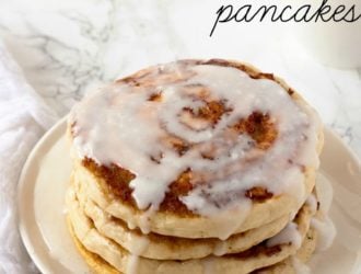 Cinnamon Roll Pancakes With Cream Cheese Glaze. AMAZING homemade Cinnamon that taste just like a cinnamon roll, but there is a lot less work! #Pancakes #CinnamonRoll #Cinnamon #Pancakes #Breakfast