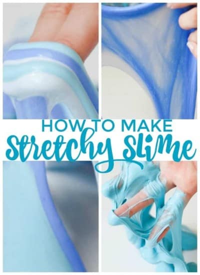 This Easy Stretchy Slime with No Borax or Liquid Starch is perfect for kids. This stretchy slime recipe has the perfect amount of stretch that kids will love playing with. Easy homemade slime recipe that all kids will love because it is easy to make and has a ton of stretch! #Slime #SlimeRecipe #Blue #StretchySlime #SlimeRecipe #ColoredSlime #EasySlime #HomemadeSlime