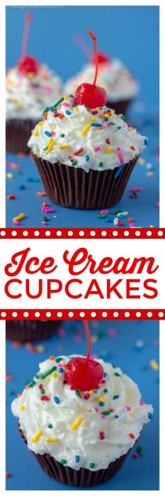 Making ice cream cupcakes is easy to do when you want a fun ice cream treat. Simple step by step directions for this fun summer dessert that everyone will love. You can use your favorite ice cream flavors to make these tasty ice cream cupcakes. Even better these are a no bake cupcake which is perfect for the summertime when it is hot! #Icecream #SummerDessert #IceCreamDessert #cupcake #nobakecupcake #nobake #IceCreamRecipe #CupcakeRecipe