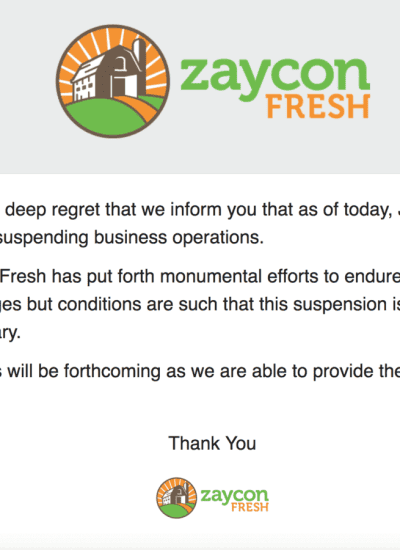 Zaycon fresh closing