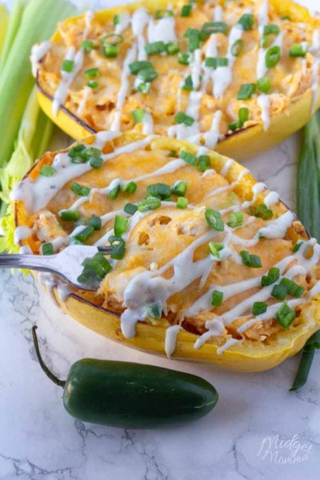 Spaghetti Squash with chicken and cheese recipe