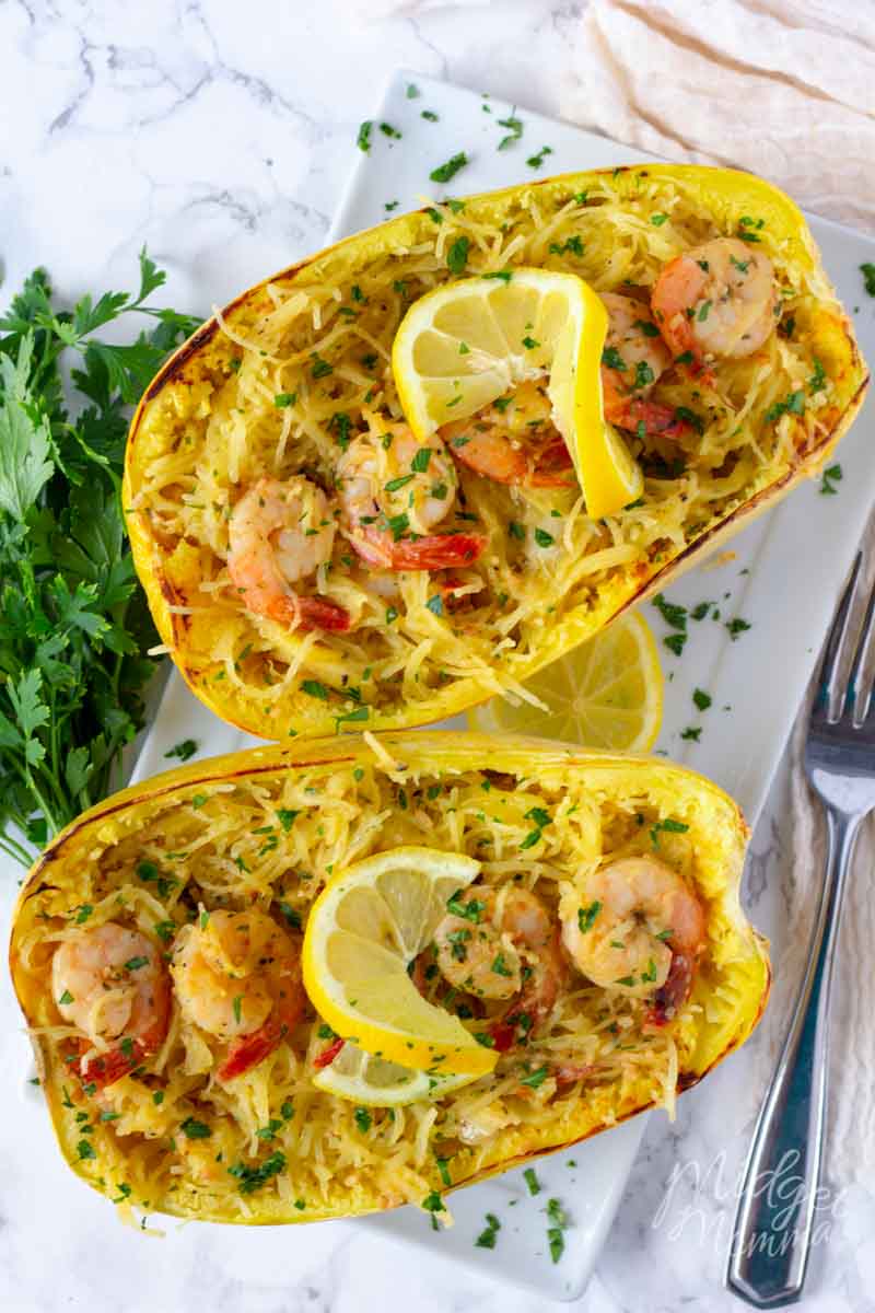 shrimp spaghetti squash