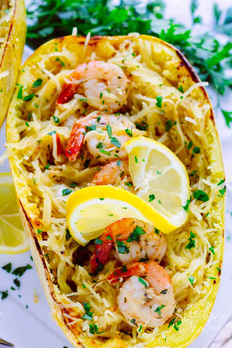 spaghetti squash shrimp scampi