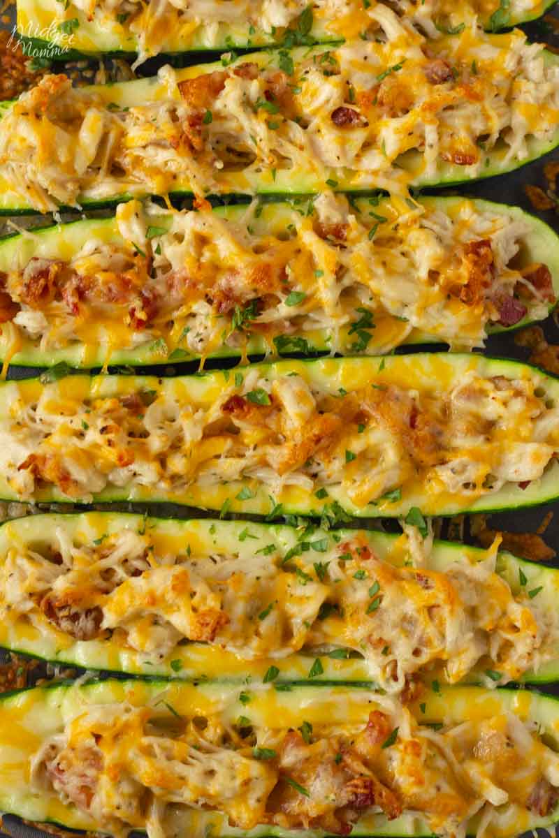 Chicken Bacon Ranch Low Carb Zucchini Boats
