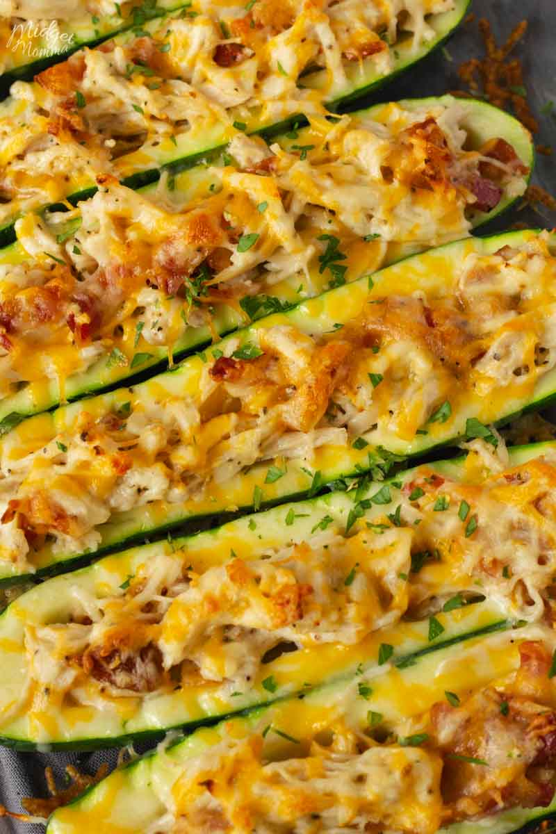 Chicken Bacon Ranch Zucchini Boats