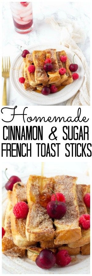 This easy homemade french toast stick recipe is the perfect breakfast. Once you make these Cinnamon and Sugar Homemade French Toast Sticks you will never want to eat frozen french toast sticks again! I have been told these easy french toast sticks taste just like cinnamon and sugar doughnuts! #MidgetMomma #breakfast #FrenchToast #Cinnamon #Sugar #FrenchToastSticks #EasyRecipe