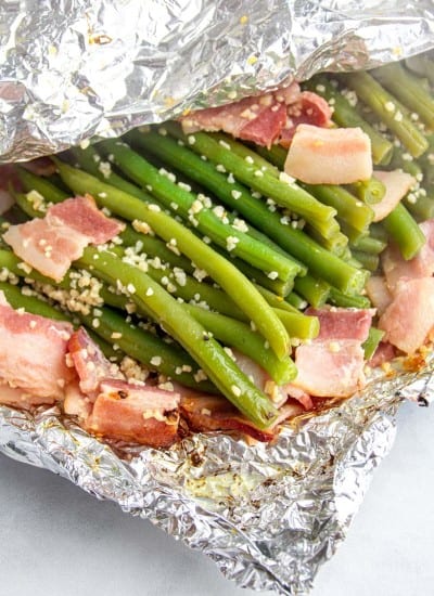 Grilled Green Beans with Bacon