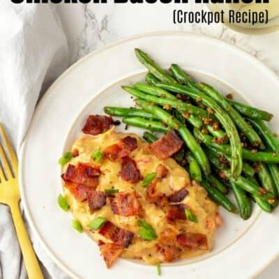 Crockpot Bacon Ranch Chicken. A Tasty Keto Chicken Recipe with perfect ranch flavor, moist chicken & cooked right in the crockpot for a simple dinner! #Keto #lowcarb #chicken #Bacon #ranch #crockpot #Slowcooker #KetoFriendly #SlowcookerChicken #ChickenBaconRanch