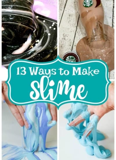 Wondering how to make slime? You are in luck! Here are 13 different ways to make slime, from fluffy slime, to stretchy slime, and even edible slime! #Slime #GlitterSlime #EasySlime #edibleSlime #homemadeSlime #FluffySlime #NoBoraxSlime #CandySlime #PuddingSlime #HomemadeSlimeRecipe #StretchySlime #OzzeySlime