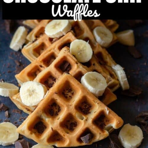 Banana Chocolate Chip Waffles • MidgetMomma