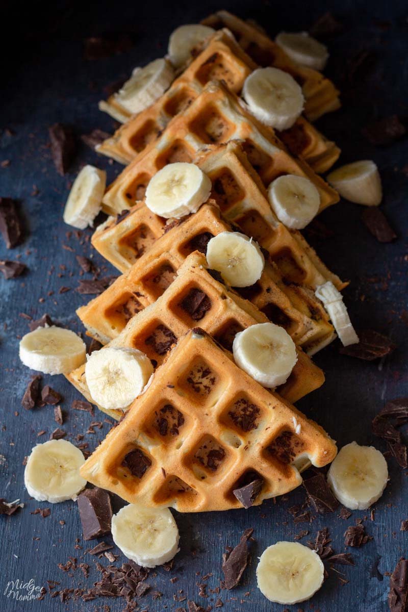 Banana Chocolate Chip Waffles