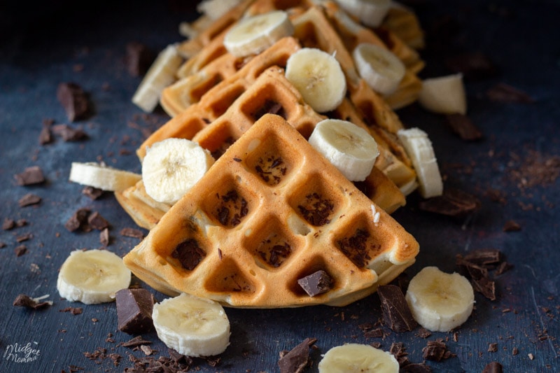 Banana Chocolate Chip Waffles • MidgetMomma