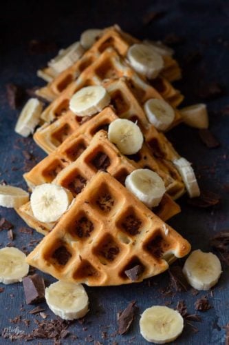 Banana Chocolate Chip Waffles
