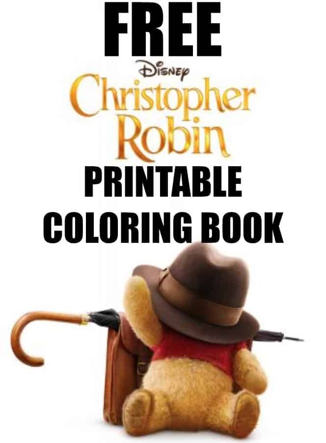 FREE Christopher Robin Movie Coloring Book Printable 