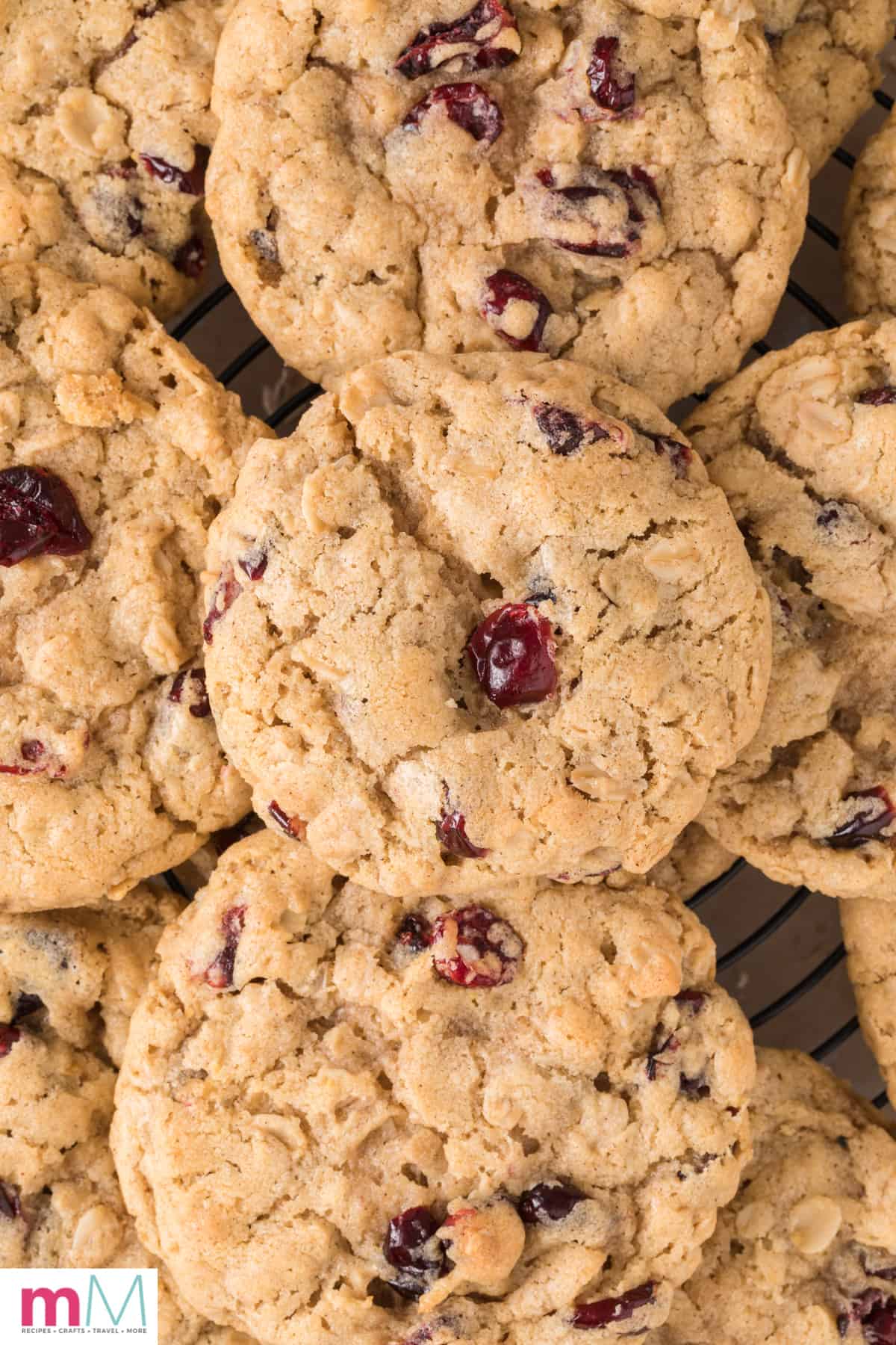 close up photo of Soft and Chewy Cranberry Oatmeal Cookies