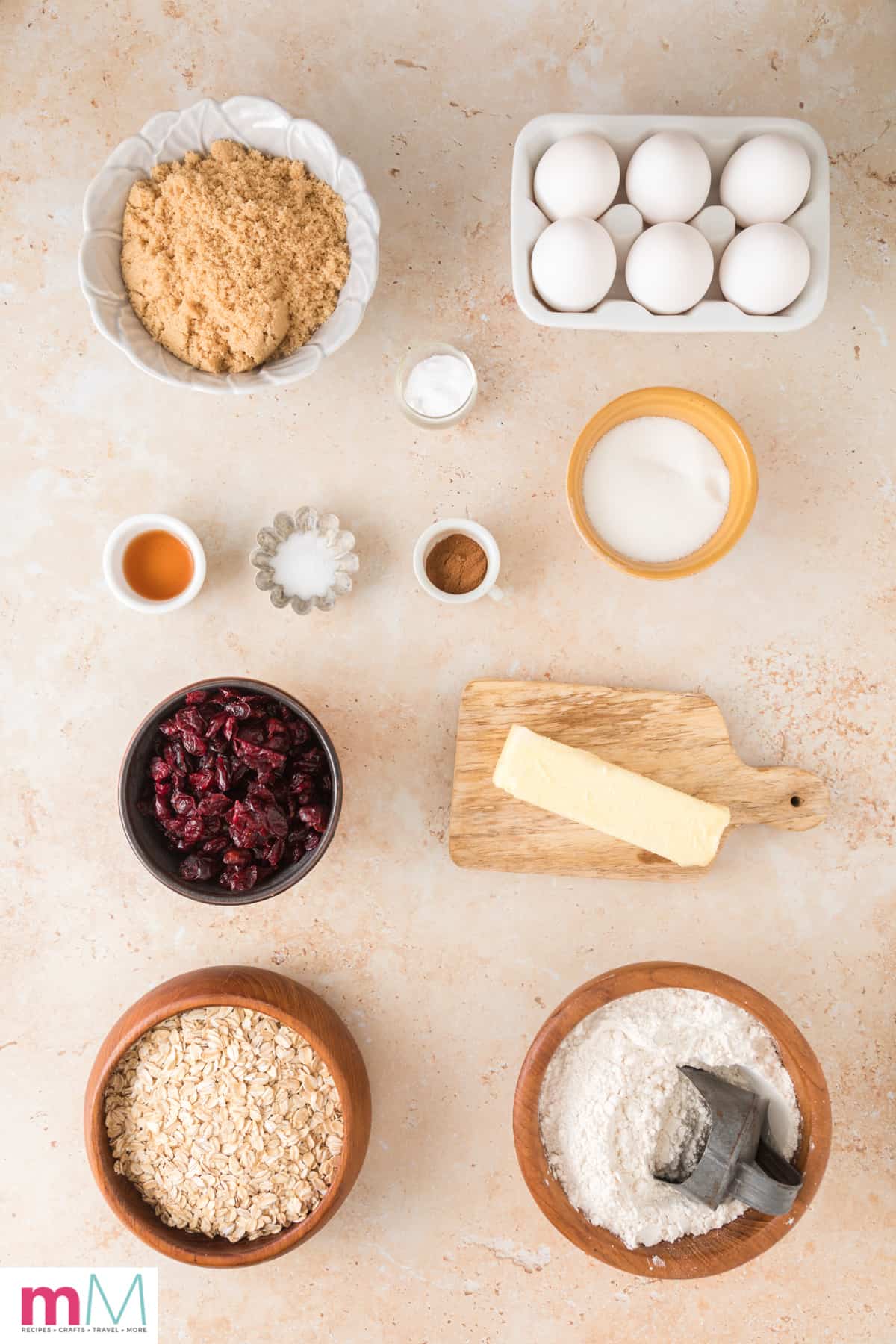 Cranberry Oatmeal Cookies Recipe Ingredients