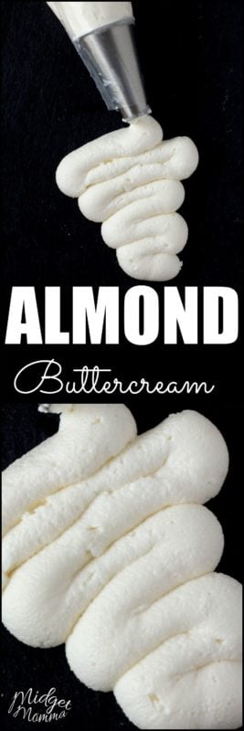 This Almond Frosting is an Almond buttercream frosting that tastes just like the frosting you get from a bakery. #Frosting #buttercream #icing #Almond #Cake #Cupcake